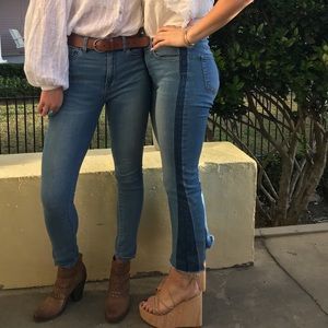 Flying monkey flare jeans with stripe